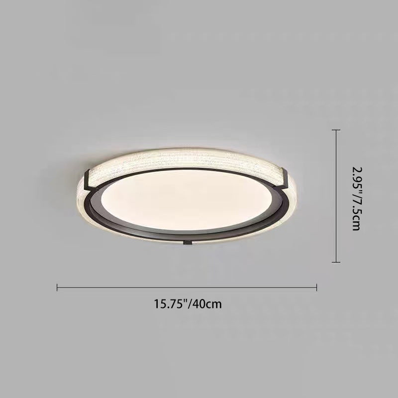 Contemporary Scandinavian Round Aluminum Hardware Acrylic LED Flush Mount Ceiling Light For Bedroom