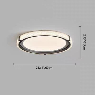 Contemporary Scandinavian Round Aluminum Hardware Acrylic LED Flush Mount Ceiling Light For Bedroom