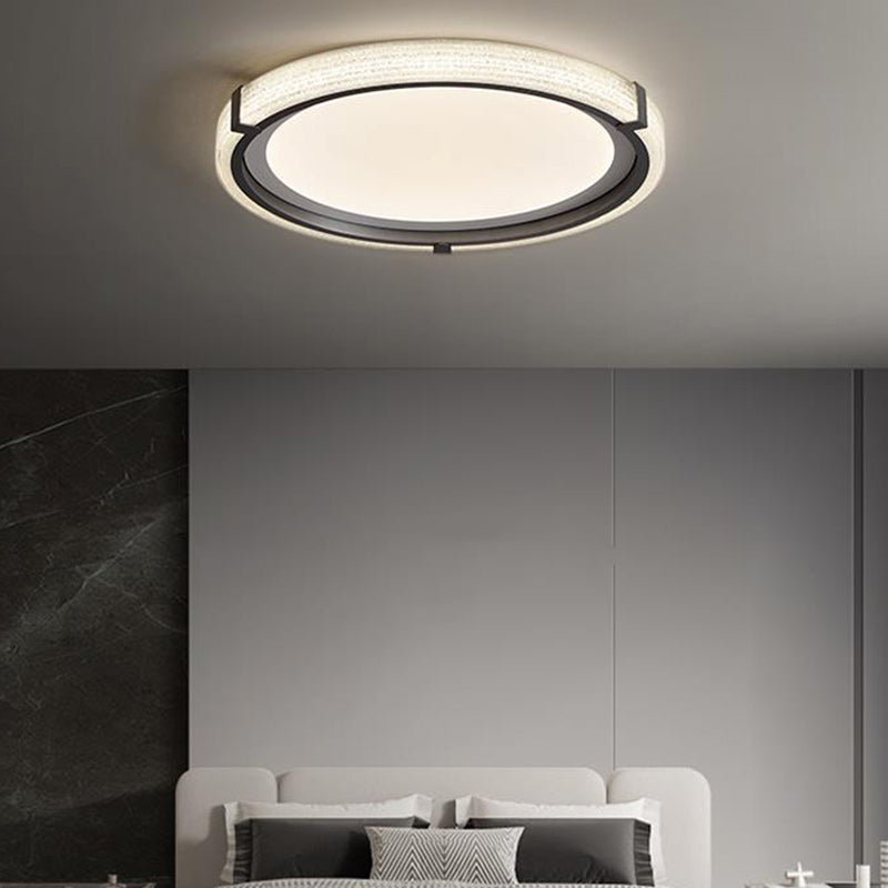 Contemporary Scandinavian Round Aluminum Hardware Acrylic LED Flush Mount Ceiling Light For Bedroom