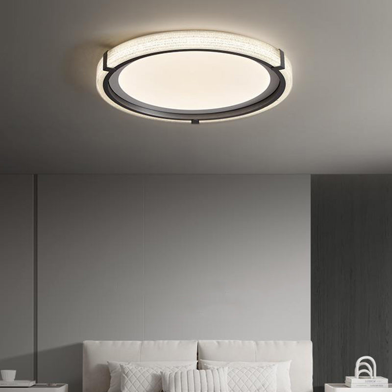 Contemporary Scandinavian Round Aluminum Hardware Acrylic LED Flush Mount Ceiling Light For Bedroom