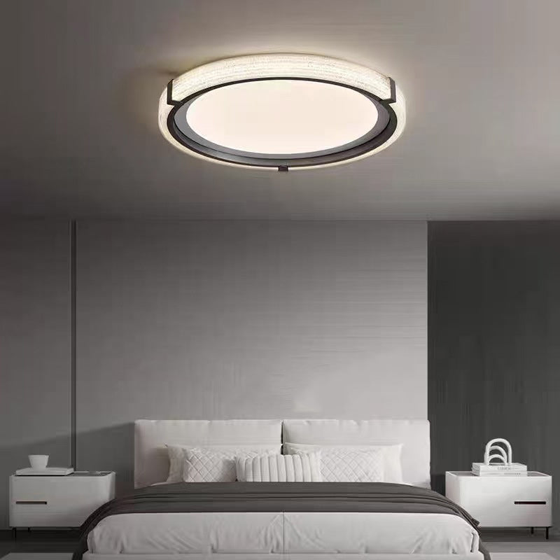 Contemporary Scandinavian Round Aluminum Hardware Acrylic LED Flush Mount Ceiling Light For Bedroom