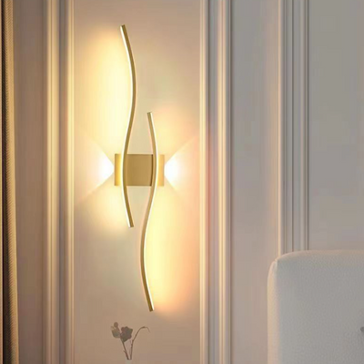 Modern Minimalist Long Curve Iron Acrylic LED Wall Sconce Lamp For Living Room