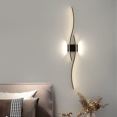 Modern Minimalist Long Curve Iron Acrylic LED Wall Sconce Lamp For Living Room