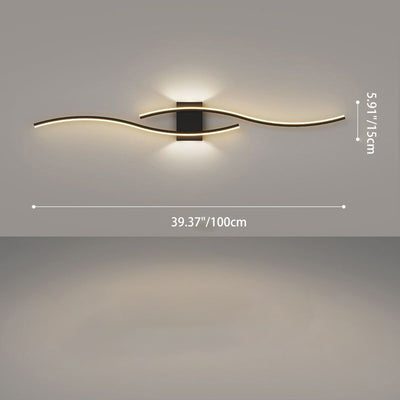 Modern Minimalist Long Curve Iron Acrylic LED Wall Sconce Lamp For Living Room