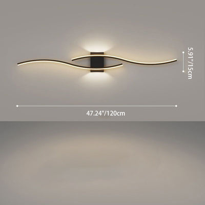 Modern Minimalist Long Curve Iron Acrylic LED Wall Sconce Lamp For Living Room