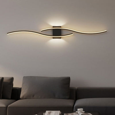 Modern Minimalist Long Curve Iron Acrylic LED Wall Sconce Lamp For Living Room