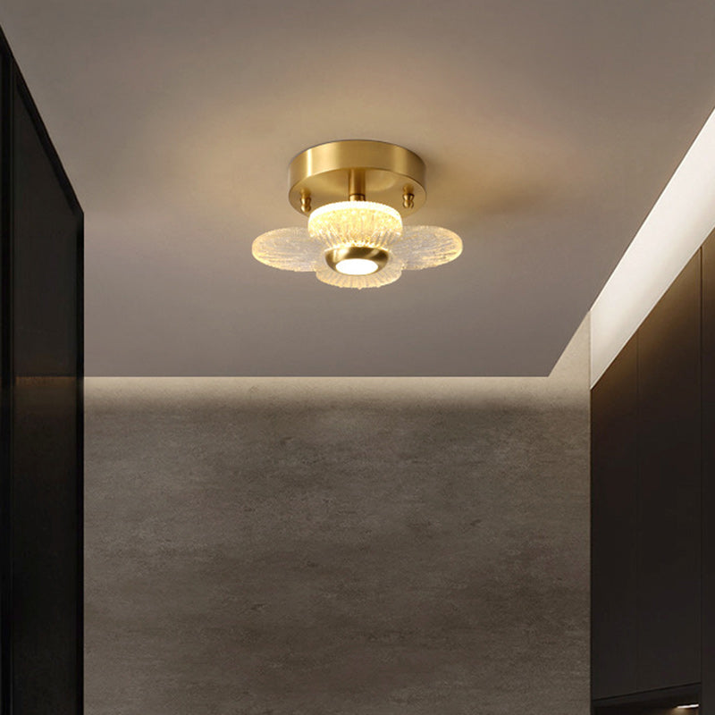 Moderne Einfachheit Runde Quadratische Acryl Eisen LED Semi-Flush Mount Deckenleuchte für Flure 