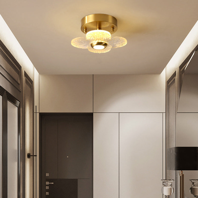 Moderne Einfachheit Runde Quadratische Acryl Eisen LED Semi-Flush Mount Deckenleuchte für Flure 