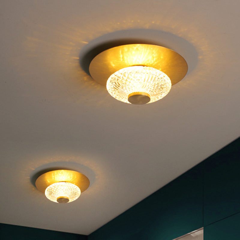 Moderne Einfachheit Runde Quadratische Acryl Eisen LED Semi-Flush Mount Deckenleuchte für Flure 