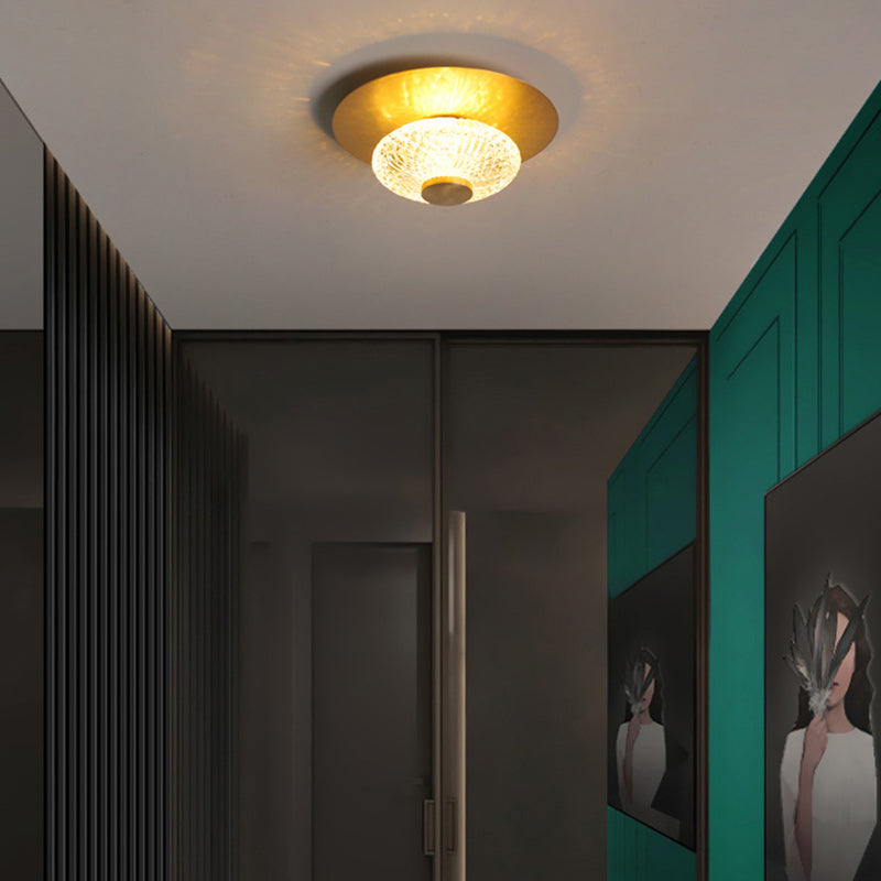 Moderne Einfachheit Runde Quadratische Acryl Eisen LED Semi-Flush Mount Deckenleuchte für Flure 