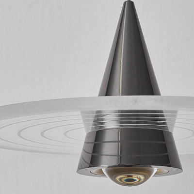 Modern Art Deco Dome Conical Iron Acrylic Lampshade LED Pendant Light For Bedroom