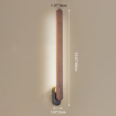 Contemporary Retro Long Strip Black Walnut Copper LED Wall Sconce Lamp For Living Room