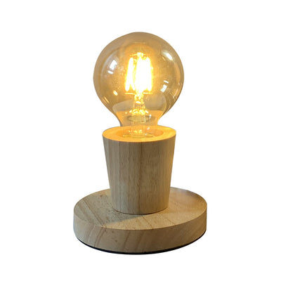 Modern Simplicity Orb Solid Wood Base Glass Mini 1 - Light Table Lamp For Bedroom