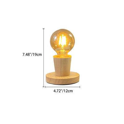 Modern Simplicity Orb Solid Wood Base Glass Mini 1 - Light Table Lamp For Bedroom