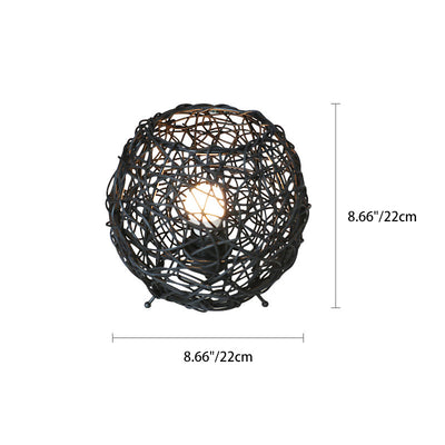 Contemporary Creative Rattan Weaving Bird's Nest 1 - Light Table Lamp For Living Room