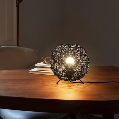 Contemporary Creative Rattan Weaving Bird's Nest 1 - Light Table Lamp For Living Room