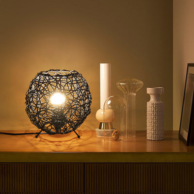 Contemporary Creative Rattan Weaving Bird's Nest 1 - Light Table Lamp For Living Room