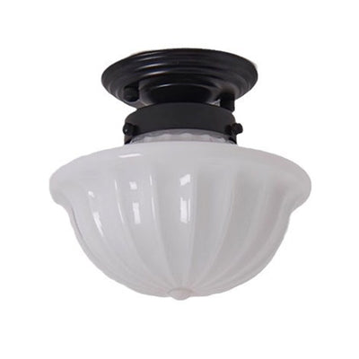 Contemporary Scandinavian Dome Glass Lampshade Iron 1 - Light Semi-Flush Mount Ceiling Light For Hallways