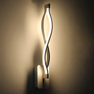 Modern Simplicity Spiral Waterproof Acrylic Iron Aluminum LED Wall Sconce Lamp For Outdoor Patio