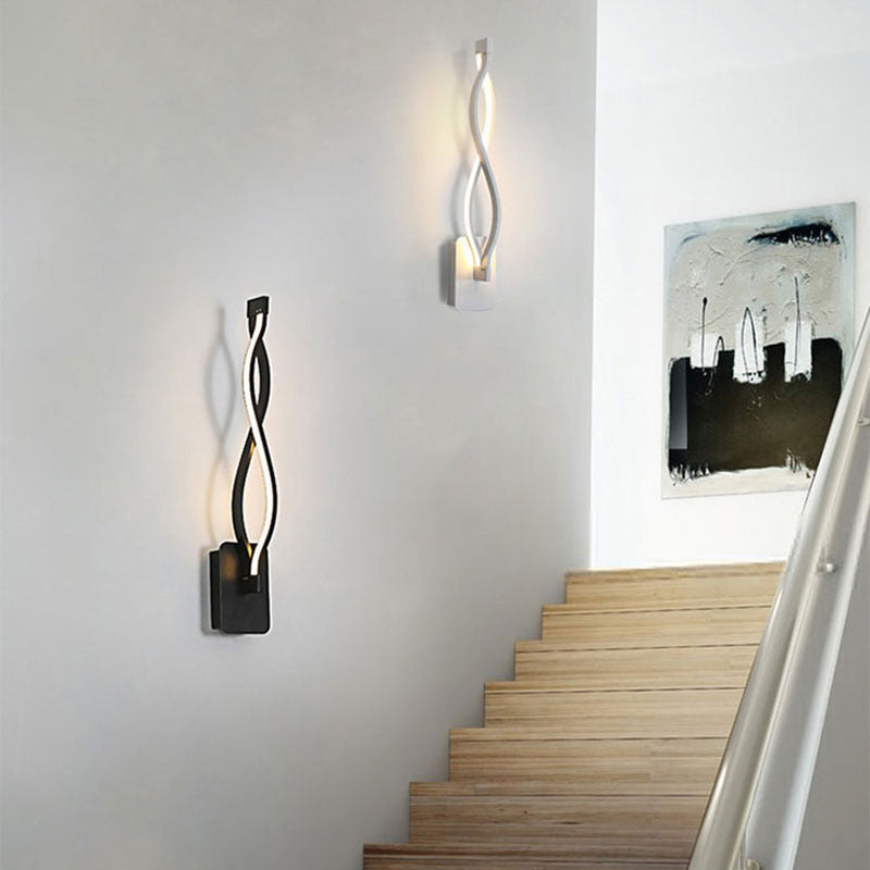 Modern Simplicity Spiral Waterproof Acrylic Iron Aluminum LED Wall Sconce Lamp For Outdoor Patio