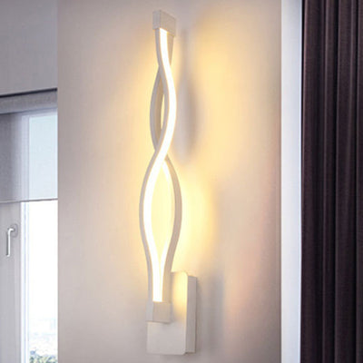 Modern Simplicity Spiral Waterproof Acrylic Iron Aluminum LED Wall Sconce Lamp For Outdoor Patio