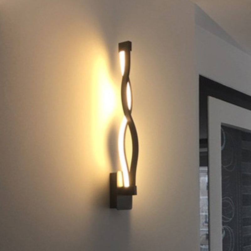 Modern Simplicity Spiral Waterproof Acrylic Iron Aluminum LED Wall Sconce Lamp For Outdoor Patio