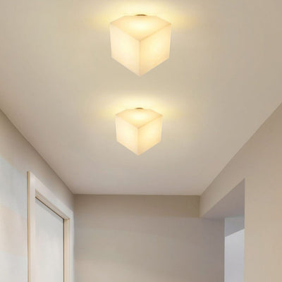 Moderne Einfachheit Runde Quadratische Acryl Eisen LED Semi-Flush Mount Deckenleuchte für Flure 