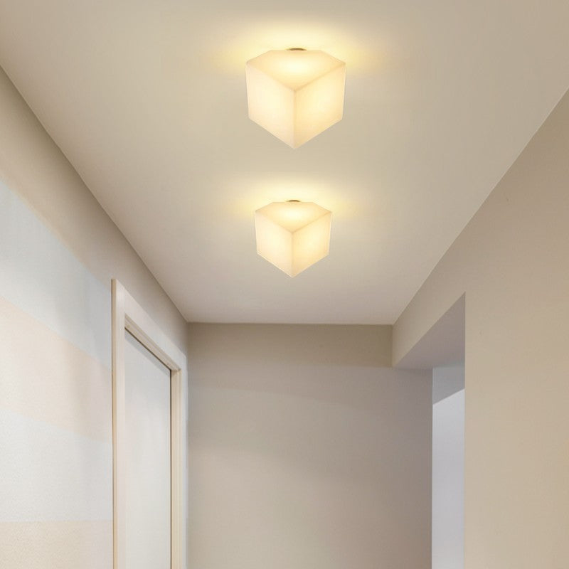 Moderne Einfachheit Runde Quadratische Acryl Eisen LED Semi-Flush Mount Deckenleuchte für Flure 