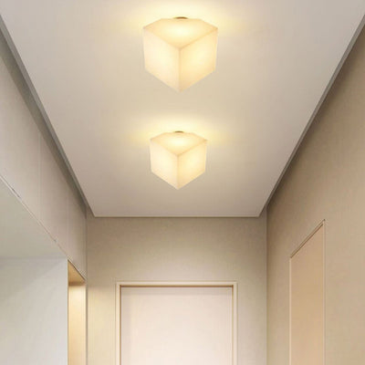 Moderne Einfachheit Runde Quadratische Acryl Eisen LED Semi-Flush Mount Deckenleuchte für Flure 