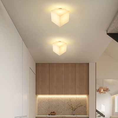 Moderne Einfachheit Runde Quadratische Acryl Eisen LED Semi-Flush Mount Deckenleuchte für Flure 