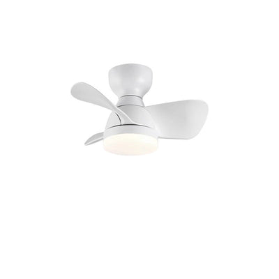 Contemporary Retro Three Fan Blades ABS Iron Acrylic LED Downrods Ceiling Fan Light For Dining Room