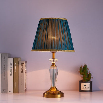 Traditionelle Vintage Asche Eisen Stoffschirm 1 - Licht Tischlampe für Wohnzimmer 