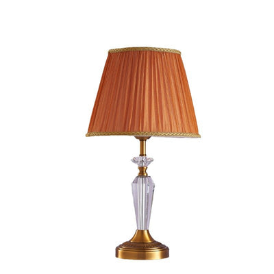 Traditionelle Vintage Asche Eisen Stoffschirm 1 - Licht Tischlampe für Wohnzimmer 