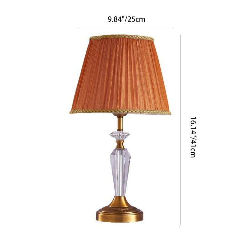 Traditionelle Vintage Asche Eisen Stoffschirm 1 - Licht Tischlampe für Wohnzimmer 