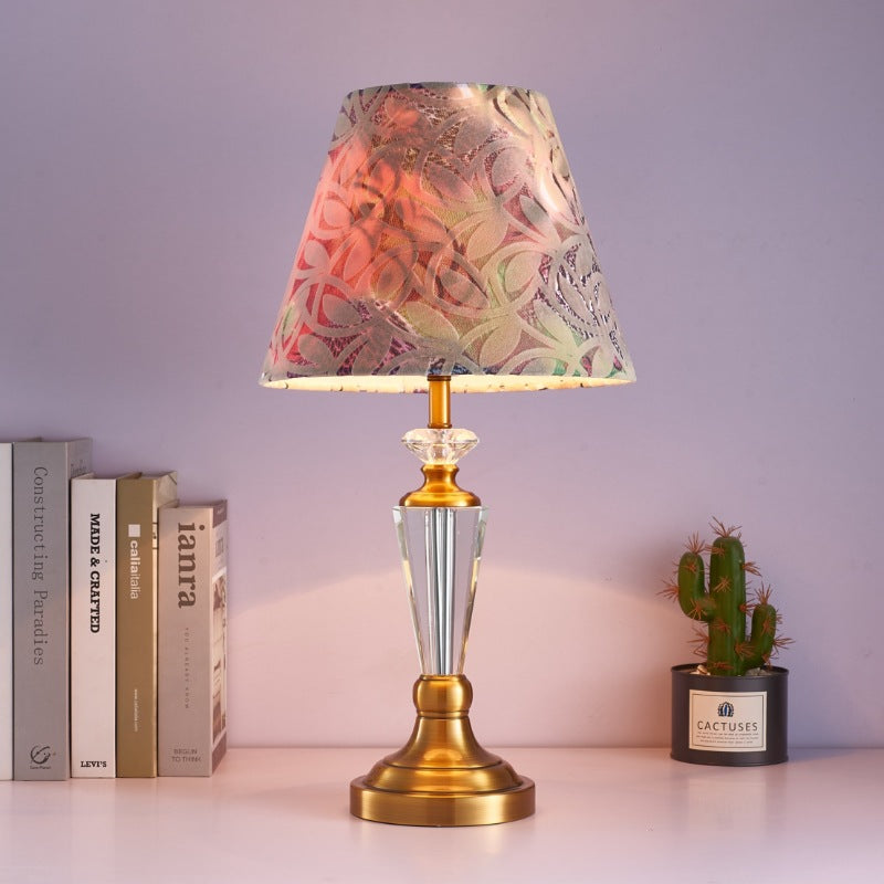 Traditionelle Vintage Asche Eisen Stoffschirm 1 - Licht Tischlampe für Wohnzimmer 