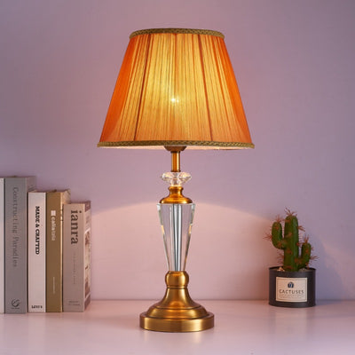 Traditionelle Vintage Asche Eisen Stoffschirm 1 - Licht Tischlampe für Wohnzimmer 