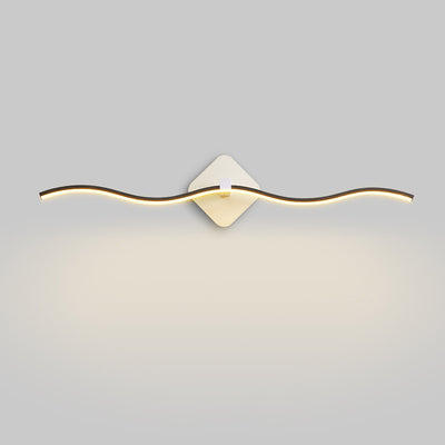 Ligne ondulée nordique contemporaine Abat-jour en aluminium et fer Lampe LED pour coiffeuse Applique murale avant miroir Pour salle de bain 