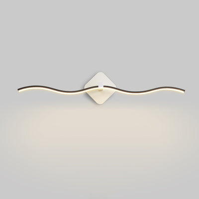 Ligne ondulée nordique contemporaine Abat-jour en aluminium et fer Lampe LED pour coiffeuse Applique murale avant miroir Pour salle de bain 