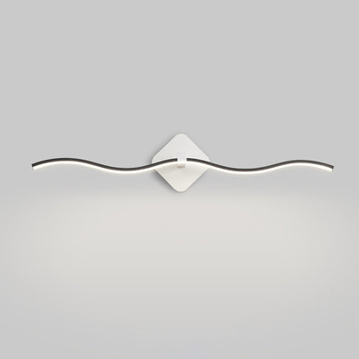 Contemporary Nordic Wavy Line Aluminum Iron Lampshade LED Vanity Light Mirror Front Wall Sconce Lamp For Bathroom