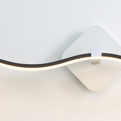 Ligne ondulée nordique contemporaine Abat-jour en aluminium et fer Lampe LED pour coiffeuse Applique murale avant miroir Pour salle de bain 