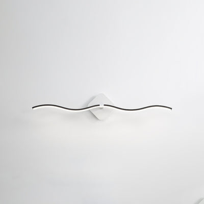 Ligne ondulée nordique contemporaine Abat-jour en aluminium et fer Lampe LED pour coiffeuse Applique murale avant miroir Pour salle de bain 