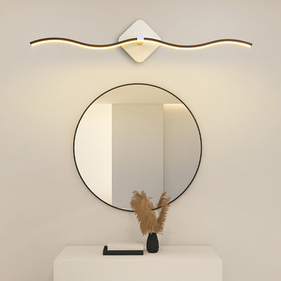 Ligne ondulée nordique contemporaine Abat-jour en aluminium et fer Lampe LED pour coiffeuse Applique murale avant miroir Pour salle de bain 