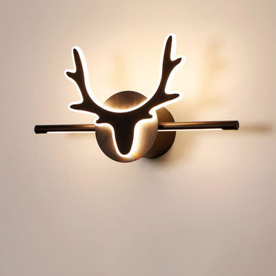 Lampe murale contemporaine scandinave en fer avec cerf et acrylique LED pour miroir de salle de bain 