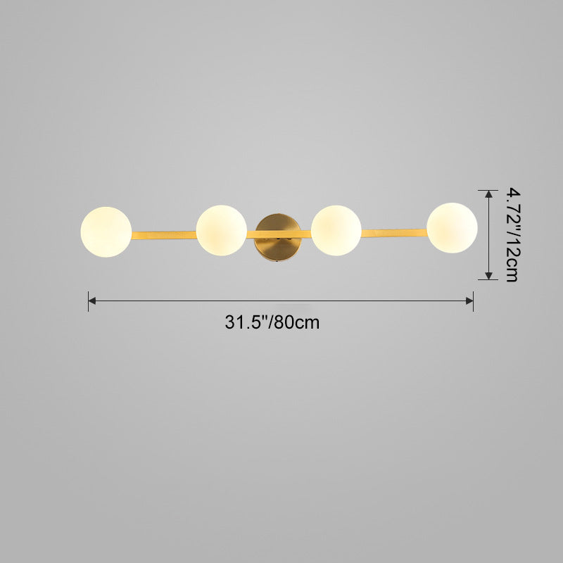 Moderne Einfachheit Kugeln Nähen Gerade Linie Kupfer Glas Lampenschirm 3/4 - Licht Eitelkeit Licht Spiegel Front Wand Wandleuchte für Badezimmer 