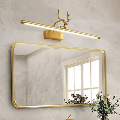 Contemporary Creative Deer Full Copper Acrylic LED Vanity Light Mirror Front Wall Sconce Lamp For Bathroom