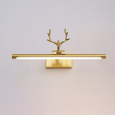 Contemporary Creative Deer Full Copper Acrylic LED Vanity Light Mirror Front Wall Sconce Lamp For Bathroom