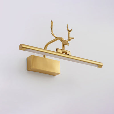 Contemporary Creative Deer Full Copper Acrylic LED Vanity Light Mirror Front Wall Sconce Lamp For Bathroom