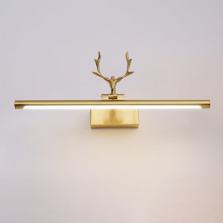 Contemporary Creative Deer Full Copper Acrylic LED Vanity Light Mirror Front Wall Sconce Lamp For Bathroom