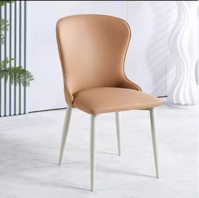 Contemporary Nordic Square Rectangle Upholstered Leather Carbon Steel Dining Chair Backrest For Dining Room