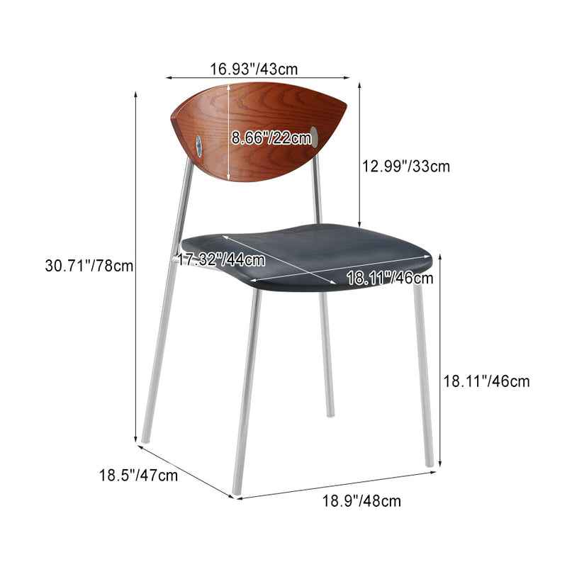 Contemporary Retro Square Flying Bird Chair Leather Plank Iron Dining Chair Backrest For Dining Room